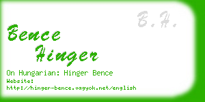 bence hinger business card